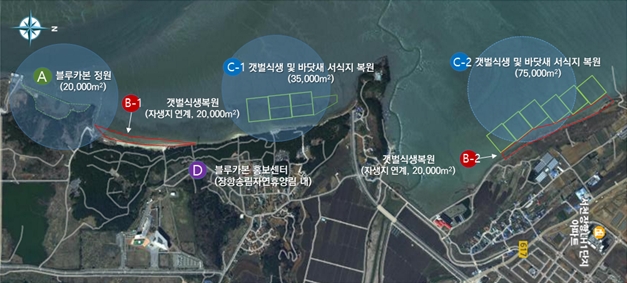 ▲서천갯벌 블루카본 생태복원사업 (해양수산부)