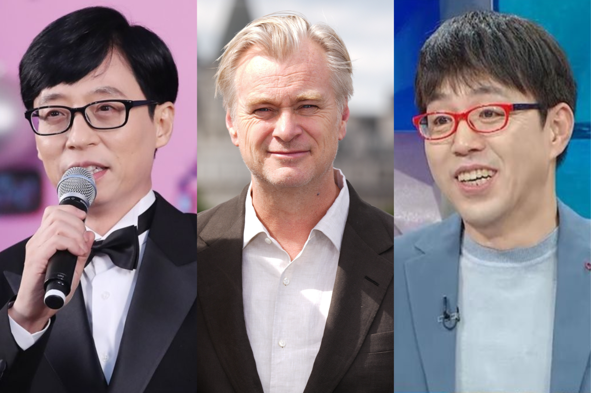 ▲개그맨 유재석(왼쪽), 크리스토퍼 놀란 영화감독(가운데), 이동진 영화평론가. (연합뉴스, AP/연합뉴스, 뉴시스)