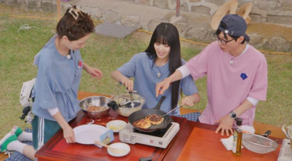 ▲'런닝맨' 송지효(왼쪽), 민니, 유재석(사진출처=SBS)