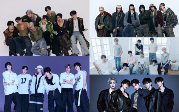 ▲에이티즈, 피원하모니, 라이즈, 아홉, 앤더블(사진출처 = 각 소속사)