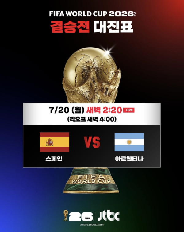 ▲월드컵 결승전 대진(사진출처=JTBC)