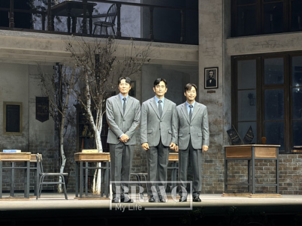 ▲연극 '죽은 시인의 사회'에서 '존 키팅'역을 맡은 차인표, 오만석, 연정훈 배우(박지수 기자 jsp@)