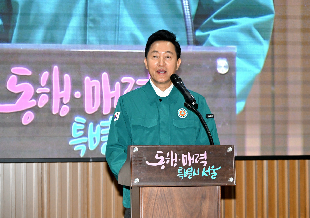 ▲지난해 3월 5일 진행한 통합방위회의에서 오세훈 서울시장이 발언하고 있다. (서울시)