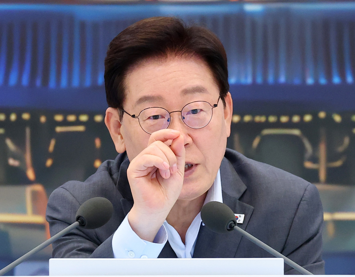 ▲이재명 대통령이 5일 청와대 영빈관에서 열린 교육부·국가교육위·문체부·국가유산청 등에 대한 부처 업무보고에서 발언하고 있다. (연합뉴스)
