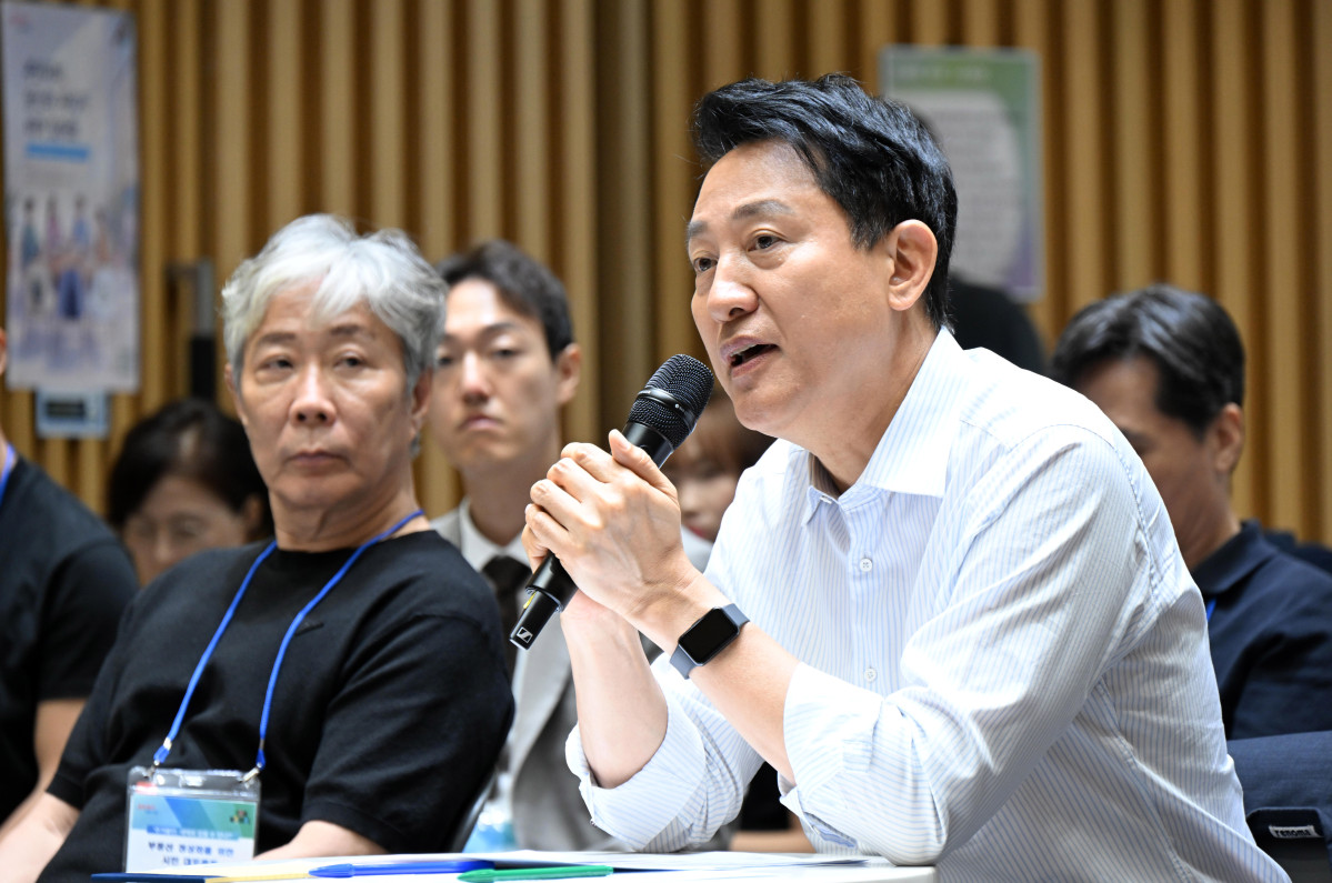 ▲오세훈 서울시장이 6일 개최된 부동산 정상화를 위한 시민 대토론회에서 발언하고 있다. (사진제공=서울시)
