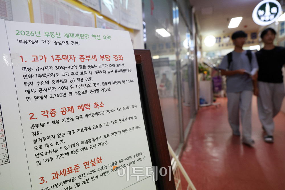 ▲부동산 추가 공급 대책 발표를 앞두고 이재명 대통령이 부동산 정책 점검 2차 회의를 진행한 가운데 7일 서울 강남의 한 부동산 중개업소에 안내문이 게시돼 있다. 고이란 기자 photoeran@