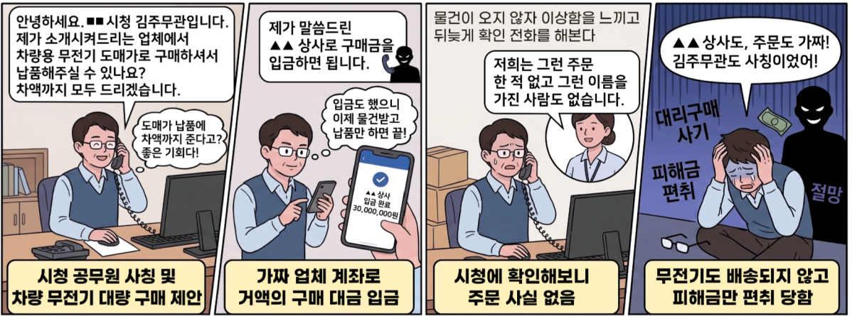 ▲시청공무원을 사칭해 발생한 신종피싱 사례 (사진제공=금융위원회)