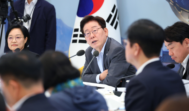 ▲이재명 대통령이 5일 청와대 영빈관에서 열린 교육부·국가교육위·문체부·국가유산청 등에 대한 부처 업무보고에서 발언하고 있다. (연합뉴스)
