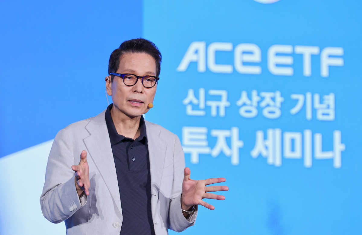 ▲배재규 한국투자신탁운용 대표가 10일 서울 여의도 콘래드서울에서 열린 ‘ACE ETF 신규 상장 기념 투자 세미나’에서 발언하고 있다. (사진=한국투자신탁운용)