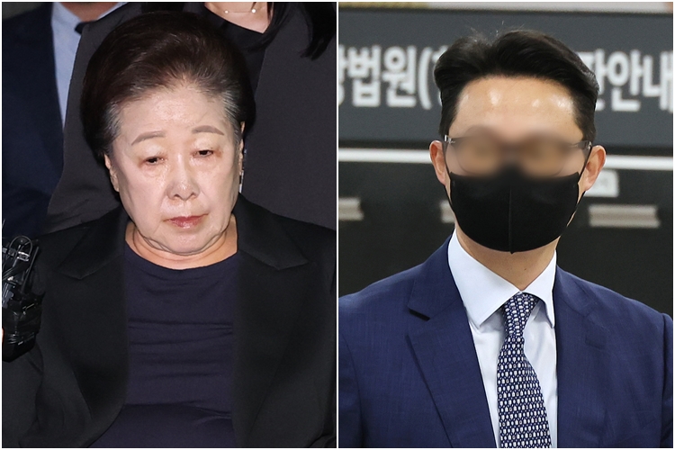 ▲통일교 한학자 총재(왼쪽)와 윤영호 전 세계본부장 (연합뉴스)