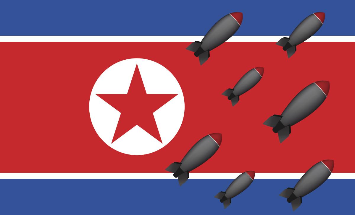▲북한 국기와 미사일 (게티이미지뱅크)