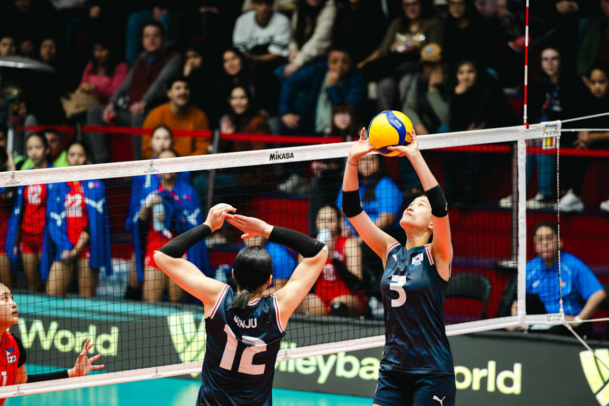 ▲13일(한국시간) 칠레 로스안데스에서 열린 2026 국제배구연맹(FIVB) U-17 여자 세계선수권대회 16강전 한국과 필리핀의 경기 모습. (사진제공=국제배구연맹(FIVB))