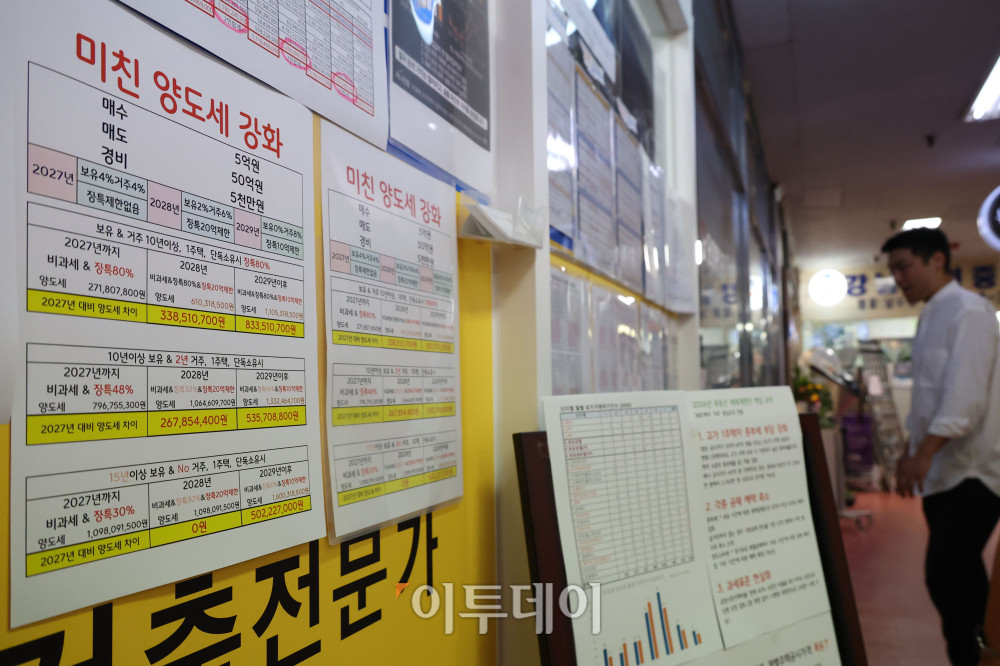 ▲부동산 추가 공급 대책 발표를 앞두고 이재명 대통령이 부동산 정책 점검 2차 회의를 진행한 가운데 7일 서울 강남의 한 부동산 중개업소에 안내문이 게시돼 있다. 고이란 기자 photoeran@ (이투데이DB)