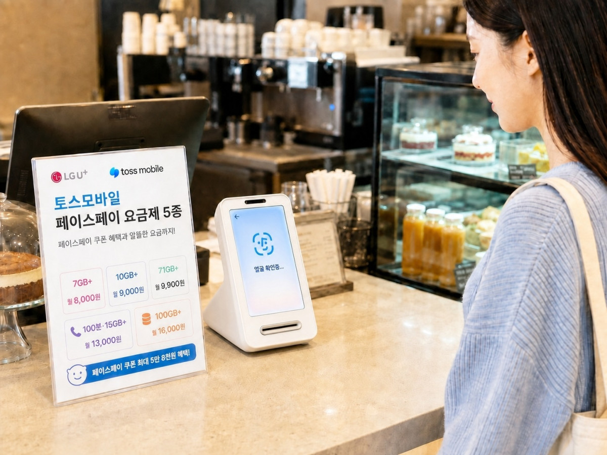 ▲LG유플러스는 알뜰폰 통합 플랫폼 ‘알닷’에서 토스모바일과 함께 고객의 일상생활과 연계한 생활밀착형 제휴 요금제 프로모션을 확대한다고 17일 밝혔다. 사진은 토스 페이스페이 이용 장면을 AI로 생성한 사진. (사진제공=LG유플러스)