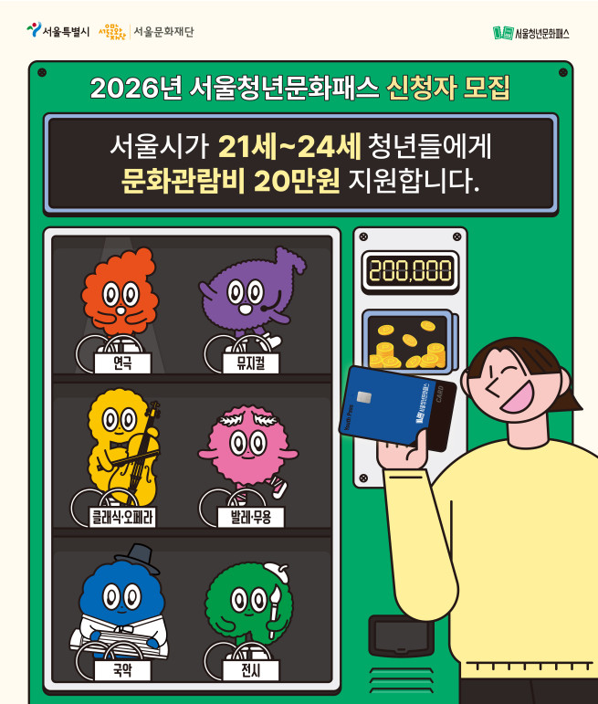 ▲2026년 서울청년문화패스 신청 모집 포스터. (자료제공=서울시)