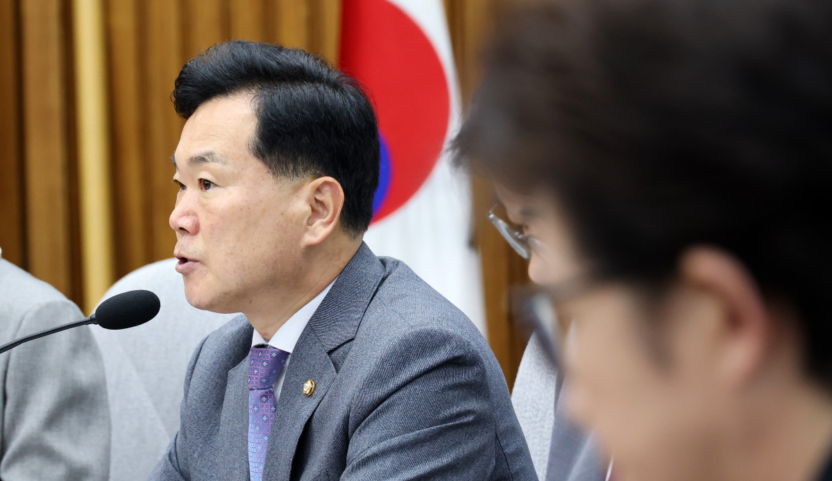 ▲국민의힘 김승수 원내운영수석부대표가 18일 국회에서 열린 원내대책회의에서 발언하고 있다. (연합뉴스)