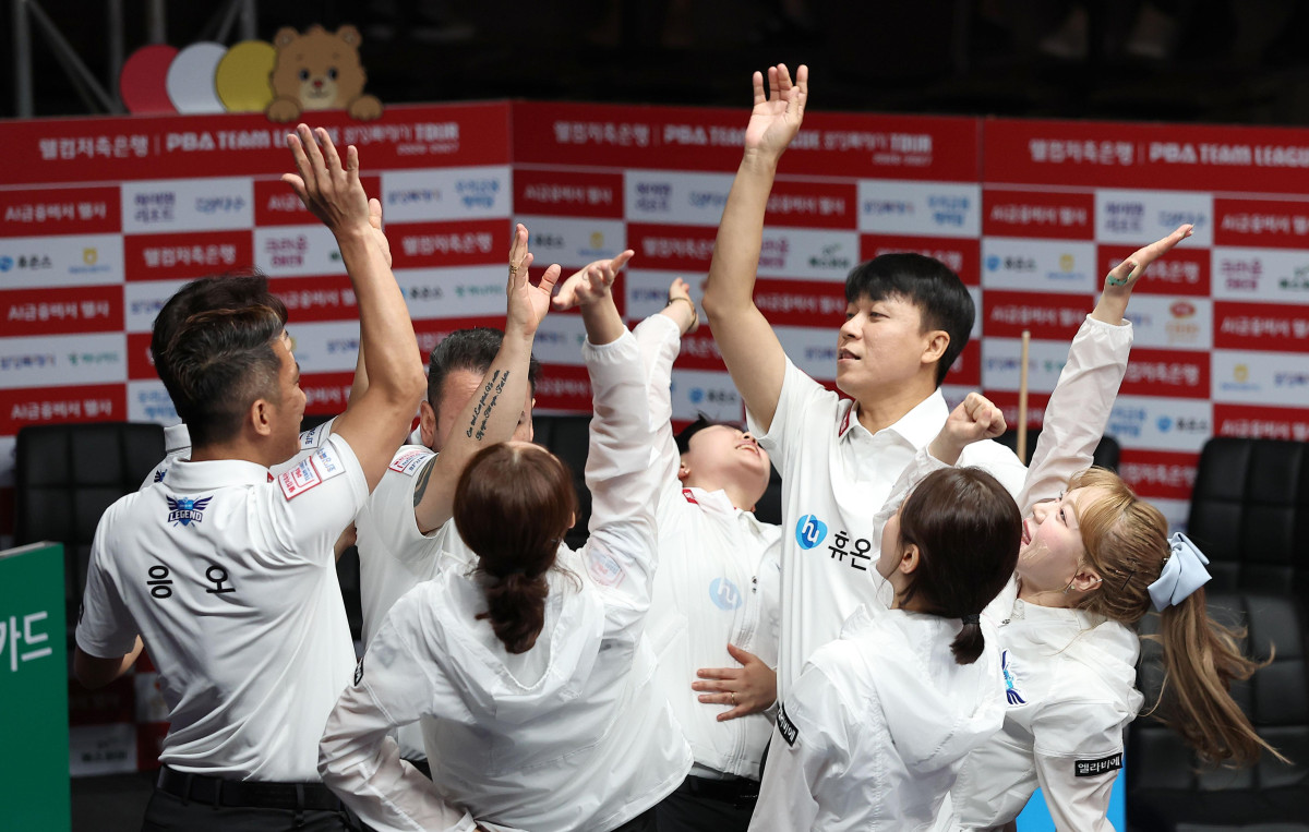 ▲휴온스의 승리 세리머니. (출처=PBA 제공, 연합뉴스)