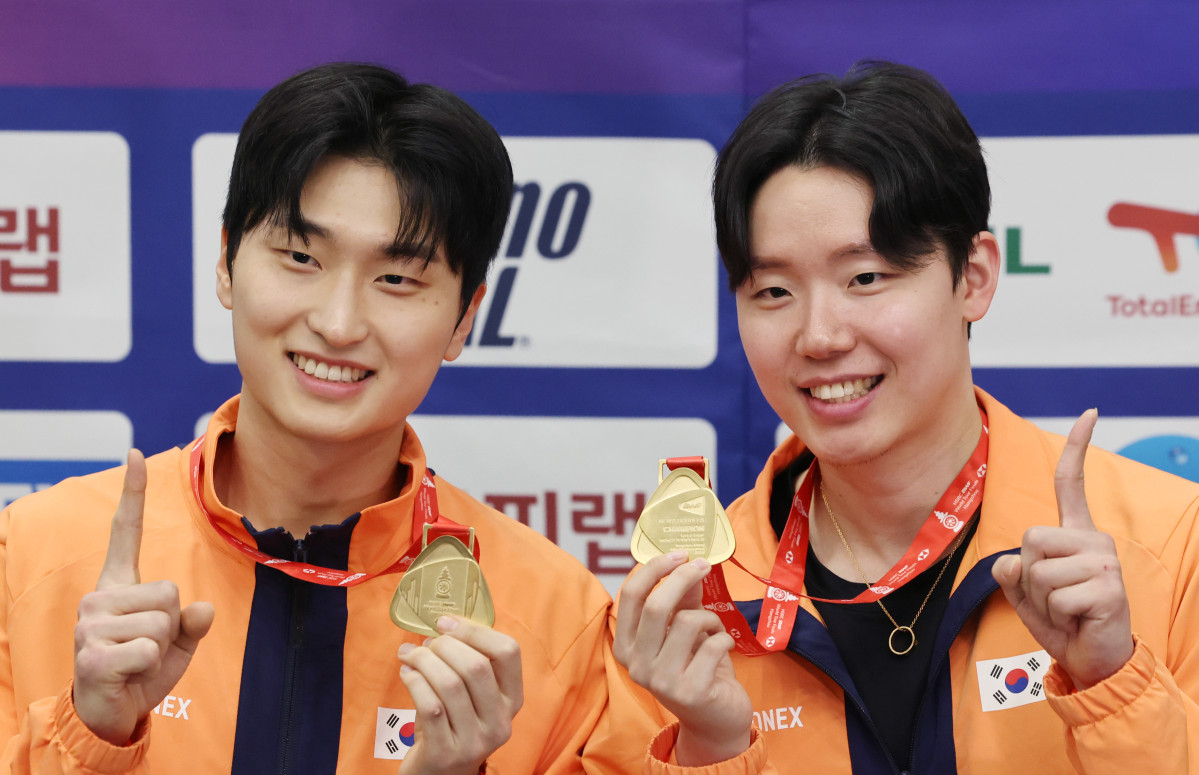 ▲서승재(오른쪽)와 김원호가 지난해 12월 22일 포즈를 취하고 있다. (연합뉴스)