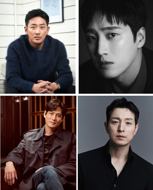 ▲왼쪽 위부터 시계방향으로 배우 하정우, 안보현, 정성일, 박해준. (사진제공=워크하우스컴퍼니, 에이엠엔터테인먼트, 플레오이엔티, 빌리언스)