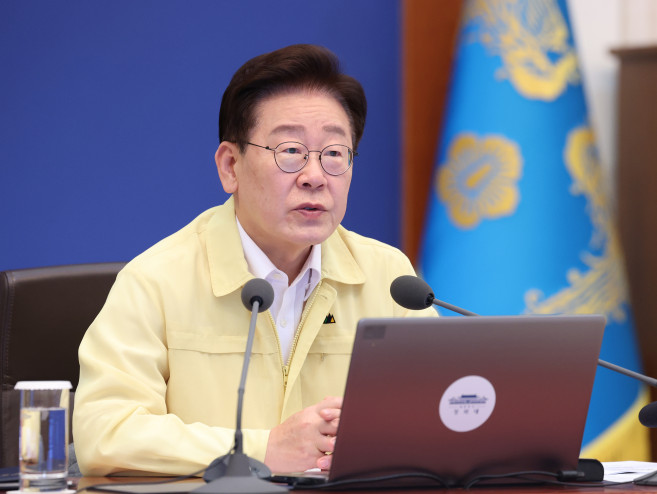 ▲이재명 대통령이 20일 청와대에서 열린 수석보좌관회의에서 발언하고 있다. (연합뉴스)