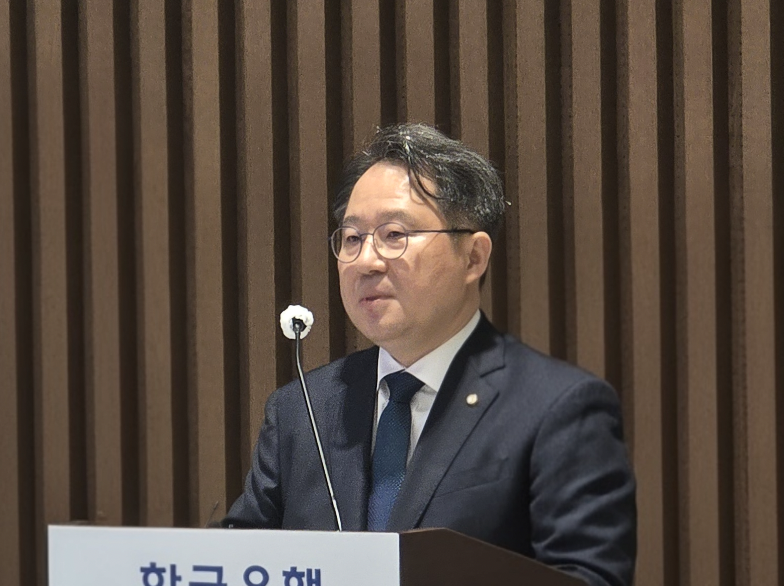 ▲권민수 신임 한국은행 부총재가 21일 서울 중구 한은 별관에서 열린 취임식에서 취임사를 하고 있다. (배근미 기자 athena3507@)