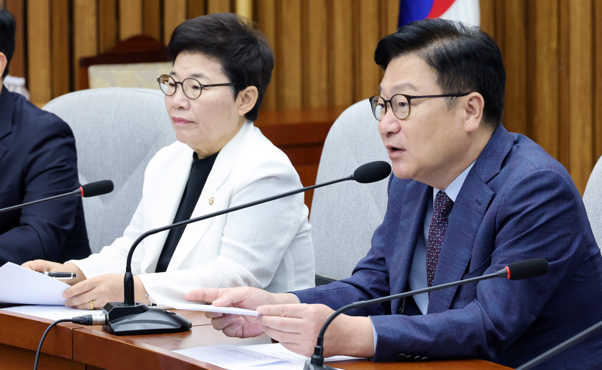 ▲국민의힘 정점식 원내대표가 21일 국회에서 열린 원내대책회의에서 발언하고 있다. (연합뉴스)