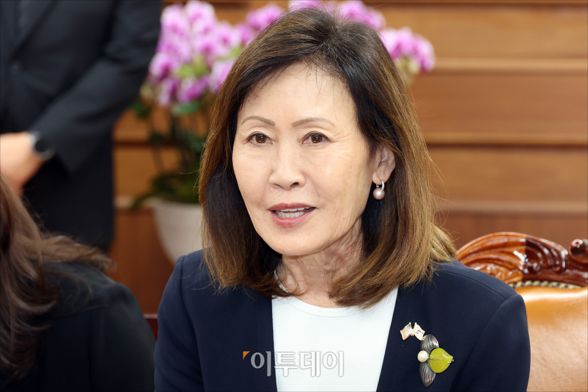 ▲미셸 스틸 주한미국대사가 21일 서울 여의도 국회 의장실에서 조정식 국회의장을 예방하고 있다. 국회사진기자단