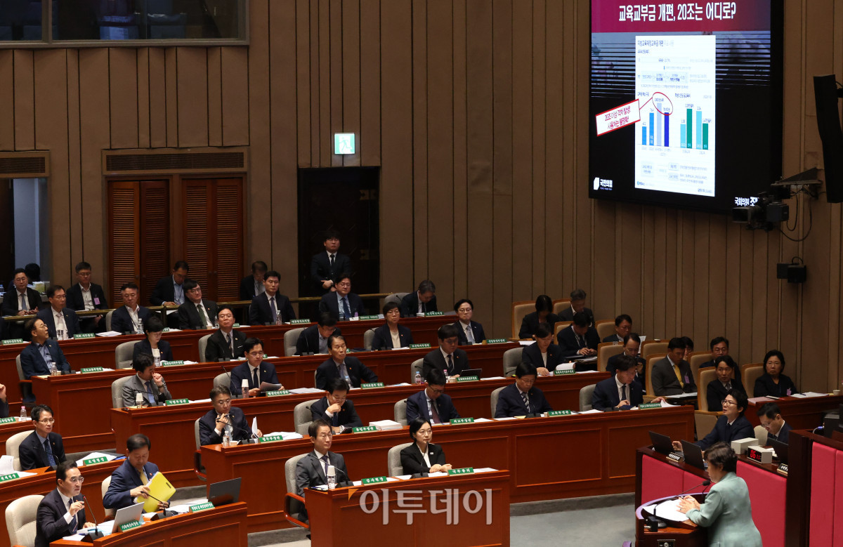 ▲박홍근 기획예산처 장관이 24일 서울 여의도 국회에서 열린 예산결산특별위원회 전체회의에서 의원 질의에 답하고 있다. 고이란 기자 photoeran@