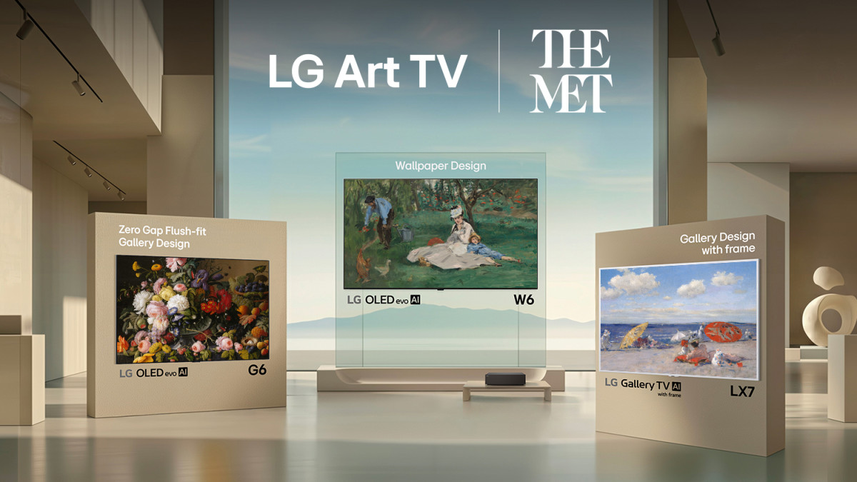 ▲LG전자가 아트 콘텐츠 서비스 'LG 갤러리 플러스'에서 미국 뉴욕 메트로폴리탄 미술관의 명화를 제공한다. (왼쪽부터) 사진은 LG전자 아트 TV 라인업인 'LG 올레드 에보 AI G6'와 'LG 시그니처 올레드 W(해외명: W6)', 'LG 갤러리 TV AI(해외명: LX7)'에서 △윌리엄 메리트 체이스의 ‘해변에서’ △에두아르 마네의 ‘아르장퇴유 정원의 모네 가족’ △세브린 로젠의 ‘꽃과 과일이 있는 정물’ 작품을 감상하는 모습. (사진=LG전자)