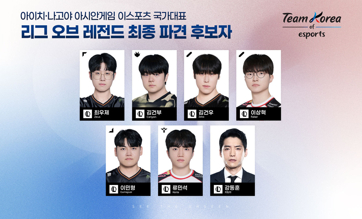 ▲2026 아이치-나고야 아시안게임 리그 오브 레전드 최종 파견 후보자. (사진제공=한국e스포츠협회)