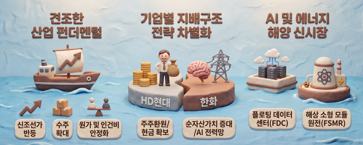 환율ㆍ수급 소나기 맞은 조선株⋯증권가 ”이젠 승계 셈법과 AI 전력망에 주목할 때”