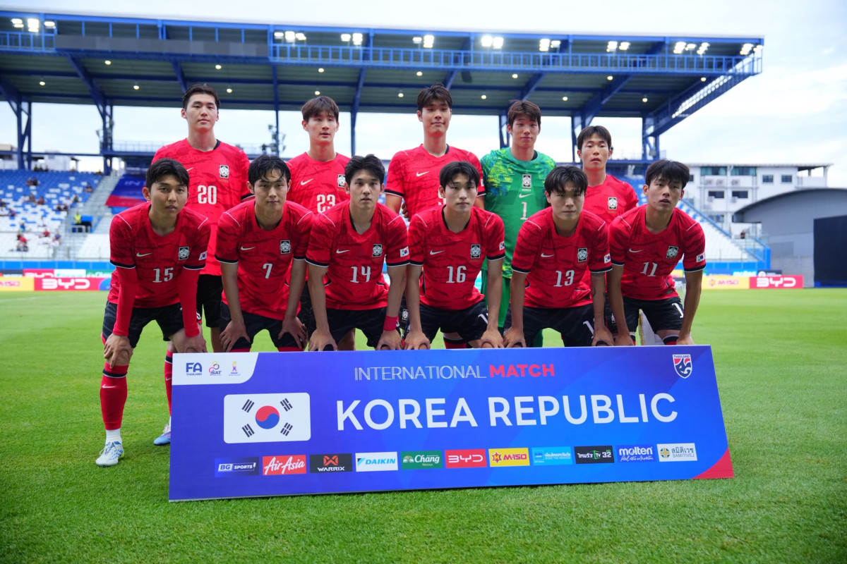 ▲태국과의 연습경기에 선발 출전한 아시안게임 대표팀 11명의 모습. (사진제공=대한축구협회)