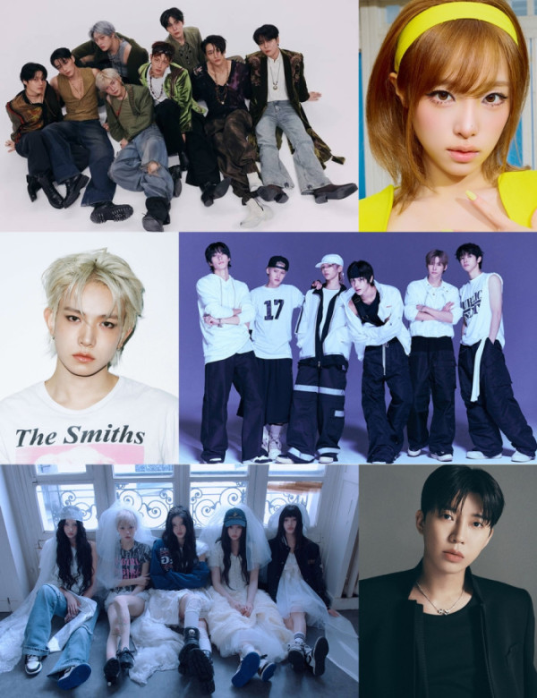 ▲에이티즈, 라이즈,아일릿, 에반, 최예나, 임영웅(사진출처=각 소속사 )