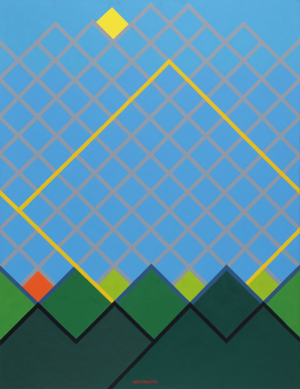 ▲‘산-블루(Blue)’, 1994, 캔버스에 유채(ⓒ유영국미술문화재단)