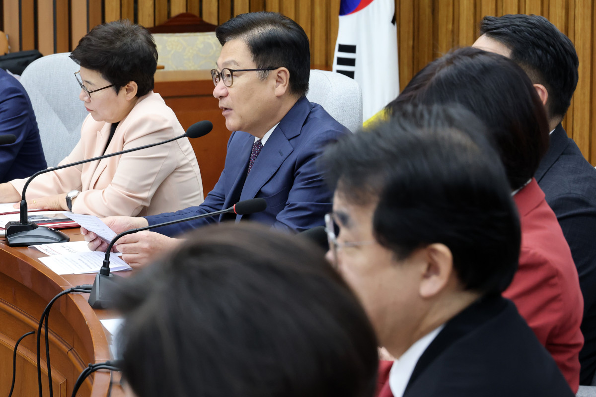 ▲국민의힘 정점식 원내대표가 1일 국회에서 열린 원내대책회의에서 발언하고 있다. (연합뉴스)