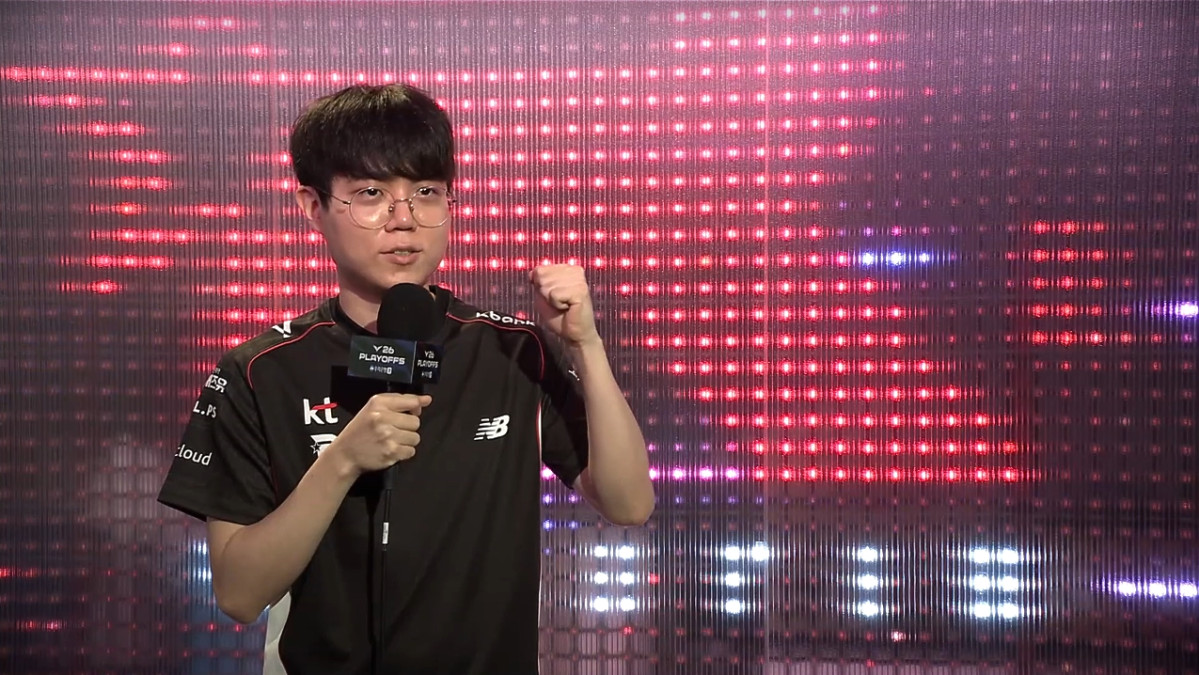 ▲'커즈' 문우찬(KT). (출처=네이버 치지직 'LCK' 중계 화면 캡처)