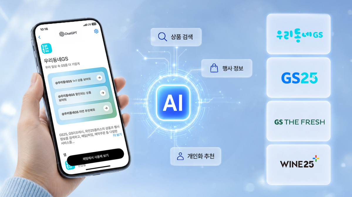 ▲GS리테일이 자사 앱 ‘우리동네GS’과 ‘챗GPT’를 연동한 ‘챗GPT 전용 플러그인’을 선뵀다. (사진제공=GS리테일)