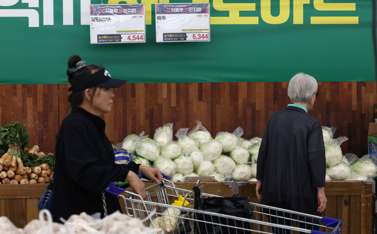 ▲2일 서울 한 대형마트에서 시민들이 장을 보고 있다. 국가데이터처가 이날 발표한 '2026년 8월 소비자물가동향'에 따르면 지난달 소비자물가가 전년 동월보다 3.1% 상승하며 두 달 만에 다시 3%대로 올라섰다. 식료품·에너지를 제외한 근원물가와 서비스 물가도 전체 물가 상승률을 웃돌았다. 신태현 기자 holjjak@