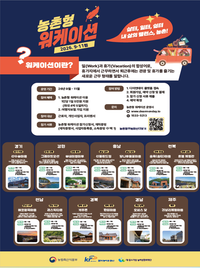 ▲농촌 워케이션 홍보 포스터 (농림축산식품부)