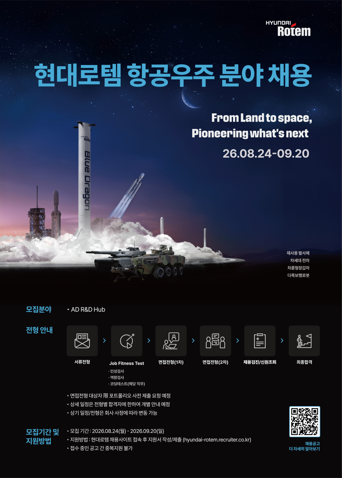 ▲현대로템 항공우주 분야 채용 포스터. (사진제공=현대로템)