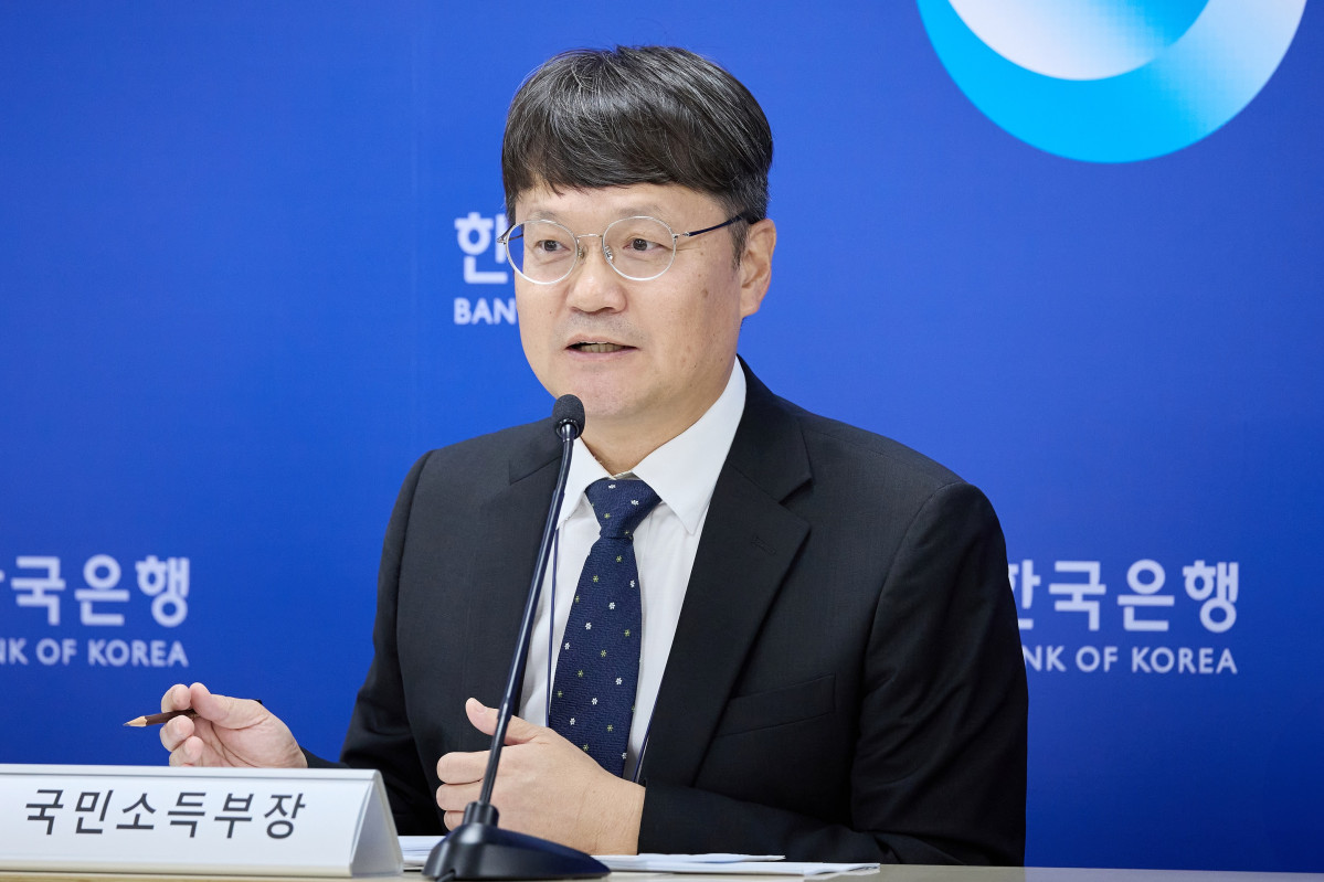 ▲김화용 한국은행 경제통계2국 국민소득부장이 8일 오전 서울 중구 한국은행에서 열린 2026년 2/4분기 국민소득(잠정) 설명회에서 발언하고 있다. (사진제공=한국은행)