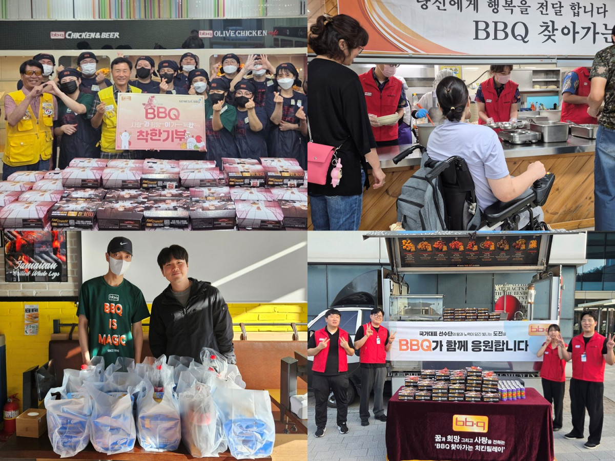 ▲BBQ가 ‘치킨대학 착한기부’, ‘패밀리와 함께하는 치킨릴레이’, ‘찾아가는 치킨릴레이’ 등 사회공헌 활동을 통해 올해 1월부터 8월까지 전국 각지에 약 1만7,000마리의 치킨을 전달했다. (사진제공=BBQ)