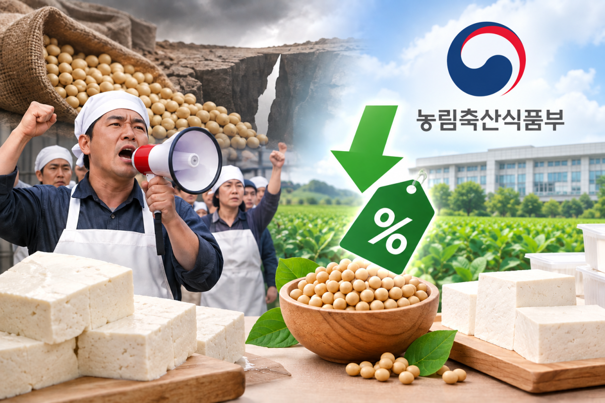 ▲수입콩 부족 사태에 업계 고충 토로...농식품부, 국산콩 할인으로 지원 (ChatGPT_AI 생성 이미지)