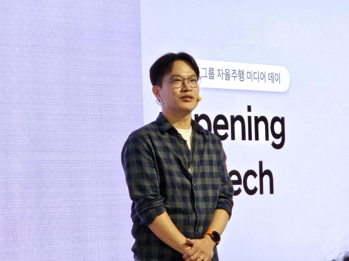 ▲박민우 현대차·기아 AVP본부장(사장) 겸 포티투닷 대표가 11일 경기 성남시 포티투닷 본사에서 ‘현대차그룹 자율주행 미디어 데이’에서 사업 전략에 대해 소개하고 있다. 문현호 기자 m2h@