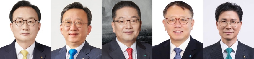 ▲(왼쪽부터) 이환주 KB국민은행장, 정상혁 신한은행장, 이호성 하나은행장, 정진완 우리은행장, 강태영 NH농협은행장. (연합뉴스)