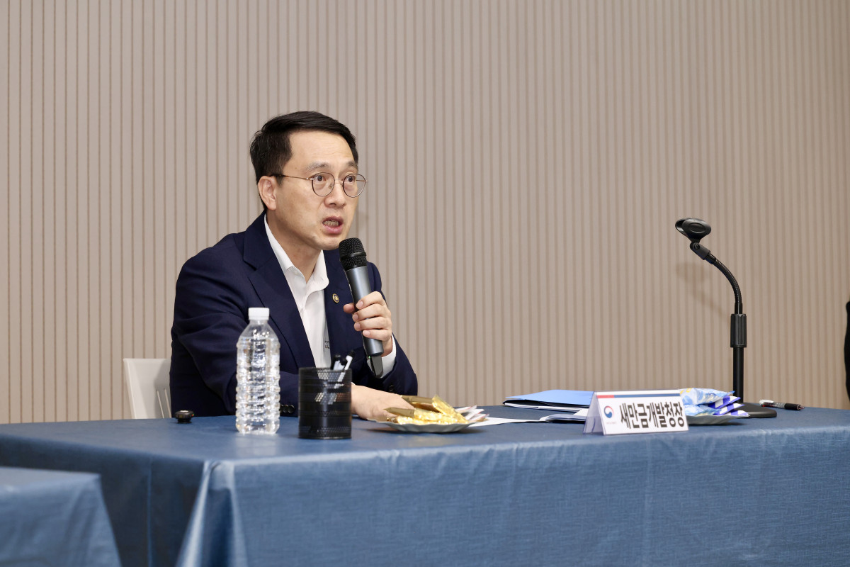 ▲10일 문성요 새만금개발청장이 기자간담회를 하고 있다. (김지영 기자 kjy42)
