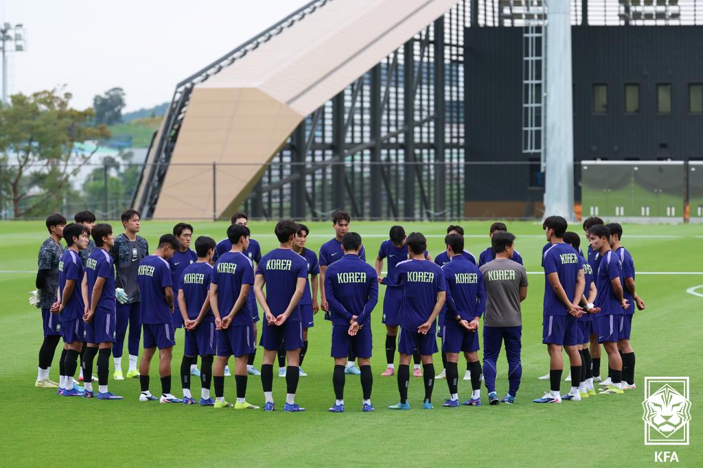 ▲6월 코리아풋볼파크에서 훈련중인 올림픽 대표팀. (사진제공=대한축구협회)