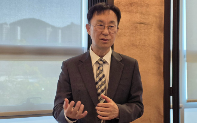 ▲임재만 국토연구원장이 15일 열린 국토교통부 출입기자단과의 오찬 간담회에서 인사말을 하고 있다. (천상우 1000tkddn@)