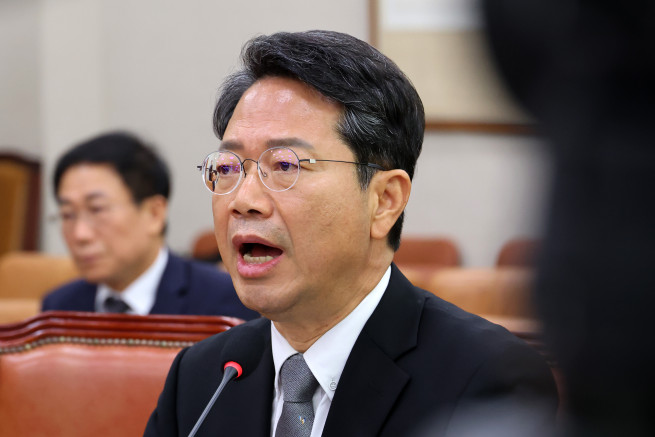 ▲김승원 법무부 장관 후보자가 15일 국회 법제사법위원회에서 열린 인사청문회에서 질문에 답하고 있다. 2026.9.15 (연합뉴스)
