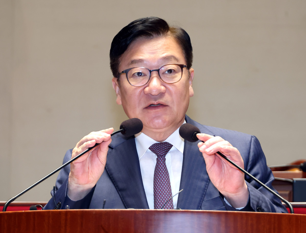 ▲국민의힘 정점식 원내대표가 20일 국회에서 열린 의원총회에서 발언하고 있다. (연합뉴스)